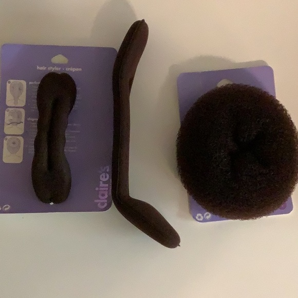 Claire's Hair Styling Set & Donut Bun in Dark Brown New - Picture 1 of 3